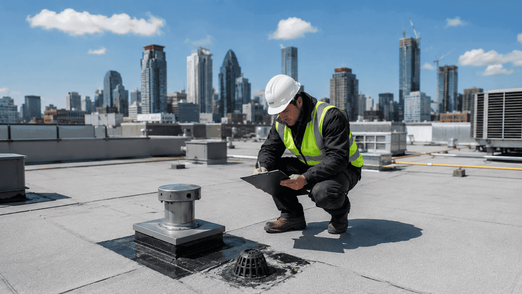 Inspection de toit plat et entretien préventif de toiture commerciale à Montréal par Toiture Industrielle Montréal